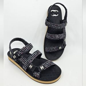 Chanel Tweed Dad Sandlas